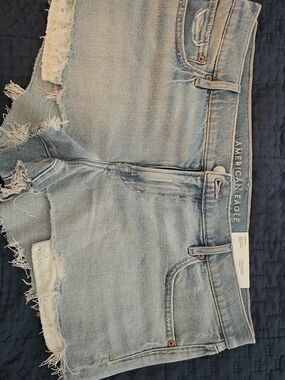 American Eagle Outfitters Light Blue Distressed Denim Cutoff Shorts